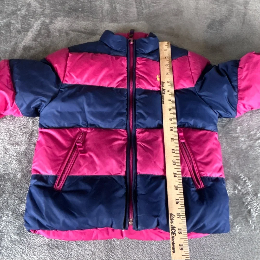 Vtg 90s Ralph Lauren Down Puffer Jacket‎ Girls Small Reversible Pony Crested